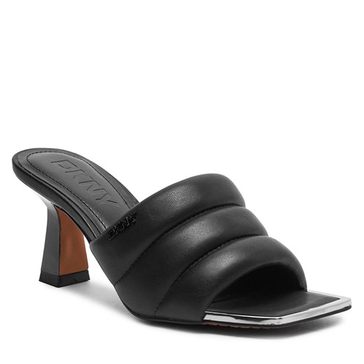 Klapki damskie DKNY bez zapięcia na obcasie eleganckie