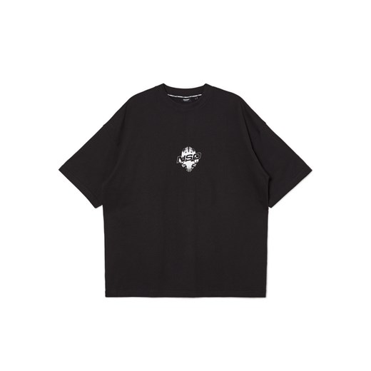 Cropp - Czarna koszulka z nadrukami - czarny ze sklepu Cropp w kategorii T-shirty męskie - zdjęcie 169234704