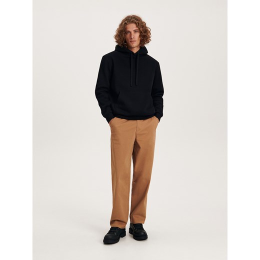 Reserved - Gładka bluza z bawełną - czarny ze sklepu Reserved w kategorii Bluzy męskie - zdjęcie 169235513