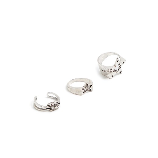 Cropp - Zestaw pierścionków z motywem gwiazd - srebrny ze sklepu Cropp w kategorii Pierścionki - zdjęcie 169236660