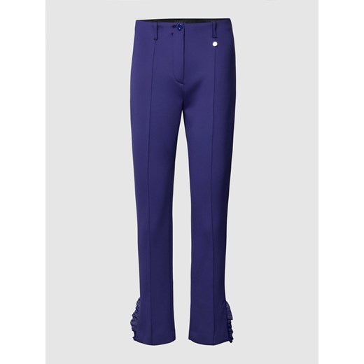 Spodnie materiałowe o kroju slim fit z przyszytym kantem ze sklepu Peek&Cloppenburg  w kategorii Spodnie damskie - zdjęcie 169237530