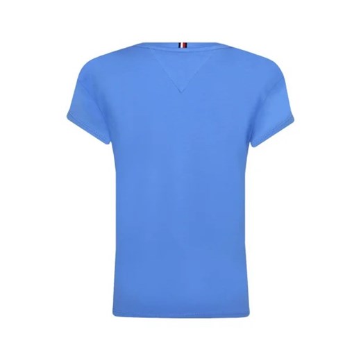 T-shirt chłopięce Tommy Hilfiger z krótkim rękawem niebieski z napisami 