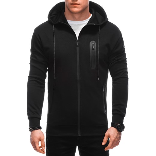 Bluza męska z kapturem 1632B - czarna ze sklepu Edoti w kategorii Bluzy męskie - zdjęcie 169237991