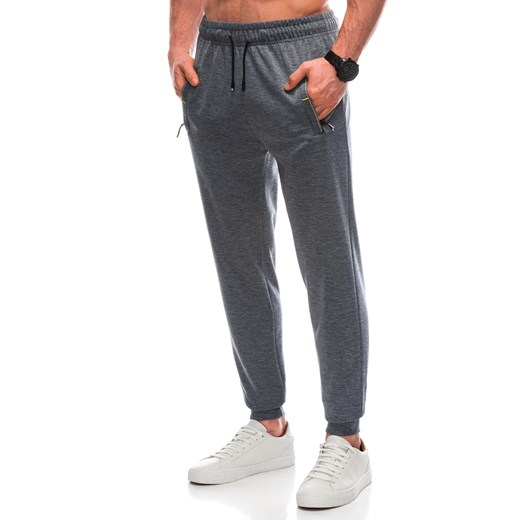 Spodnie męskie dresowe 1460P - szare ze sklepu Edoti w kategorii Spodnie męskie - zdjęcie 169238003