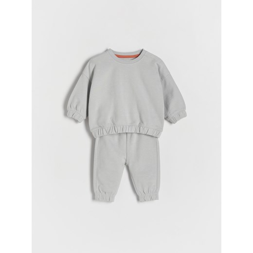 Reserved - Bawełniany komplet - jasnoszary ze sklepu Reserved w kategorii Dresy dla niemowlaka - zdjęcie 169241684