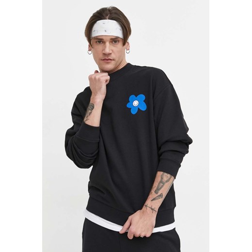 Hugo Blue bluza bawełniana męska kolor czarny z nadrukiem Hugo Blue XXL ANSWEAR.com