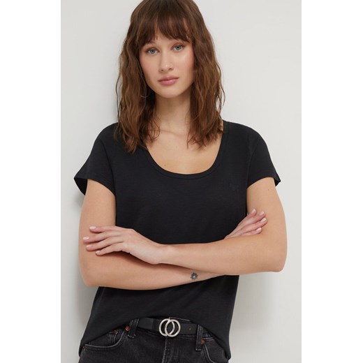 Superdry t-shirt damski kolor czarny ze sklepu ANSWEAR.com w kategorii Bluzki damskie - zdjęcie 169243542