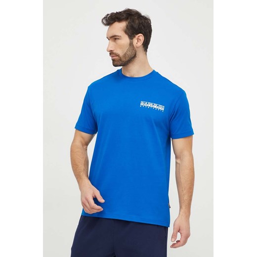 Napapijri t-shirt bawełniany S-Kotcho męski kolor niebieski z nadrukiem NP0A4HTVB2L1 ze sklepu ANSWEAR.com w kategorii T-shirty męskie - zdjęcie 169243652