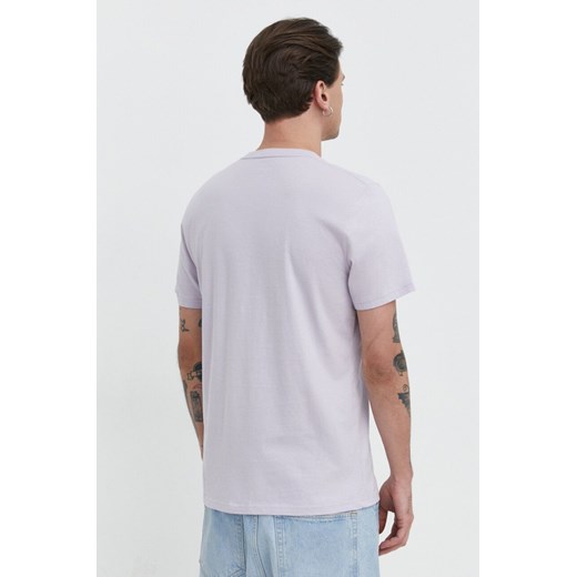 Hollister Co. t-shirt męski biały z krótkim rękawem bawełniany 