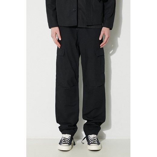 Carhartt WIP spodnie bawełniane Aviation Pant kolor czarny proste I032468.8902 ze sklepu PRM w kategorii Spodnie męskie - zdjęcie 169246733