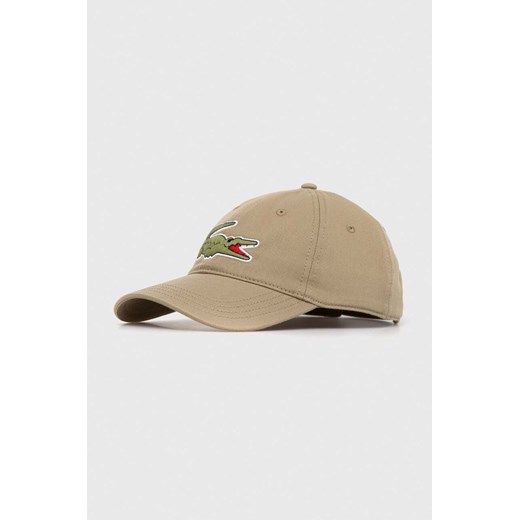 Lacoste czapka z daszkiem bawełniana kolor brązowy z aplikacją RK9871-HBP Lacoste One Size okazja PRM