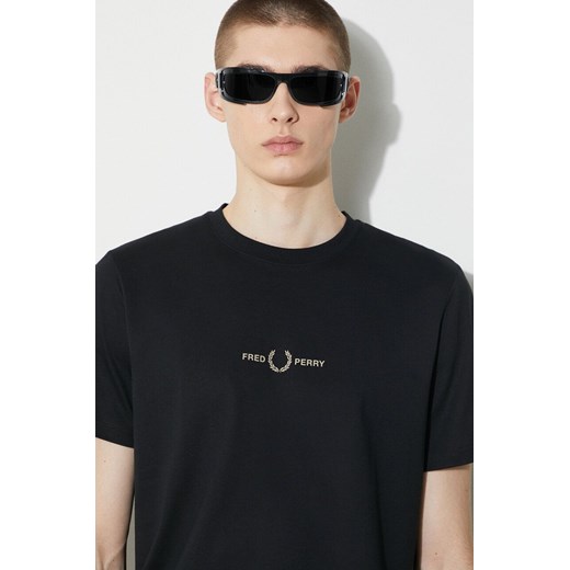 Fred Perry t-shirt bawełniany Graphic Print T-Shirt męski kolor czarny z aplikacją M7786.102 ze sklepu PRM w kategorii T-shirty męskie - zdjęcie 169246961