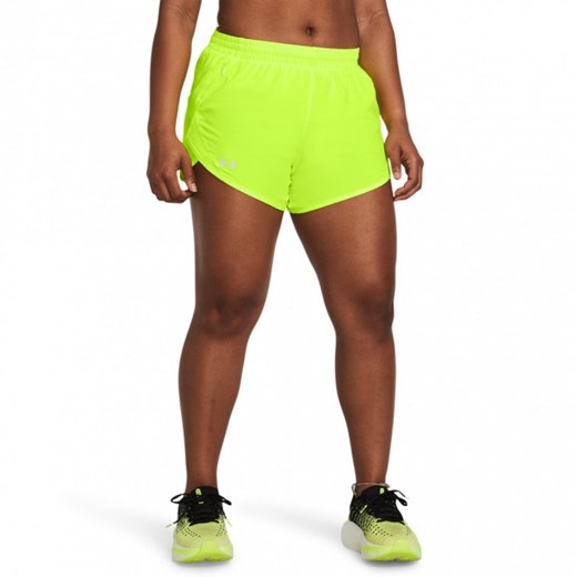 Damskie spodenki do biegania Under Armour UA Fly By 3\'\' Shorts - zielone ze sklepu Sportstylestory.com w kategorii Szorty - zdjęcie 169247793