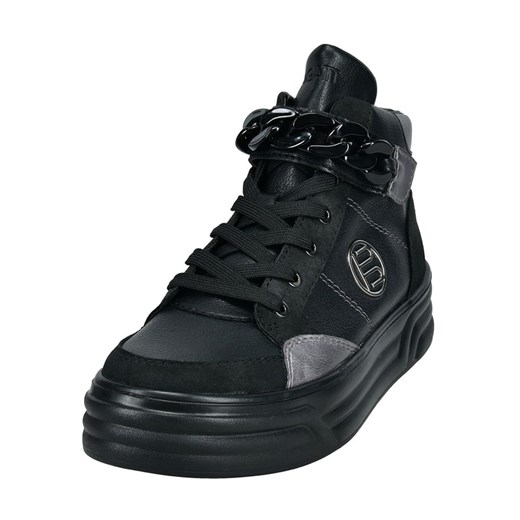 Bagatt Skórzane sneakersy w kolorze czarno-srebrnym ze sklepu Limango Polska w kategorii Trampki damskie - zdjęcie 169248893