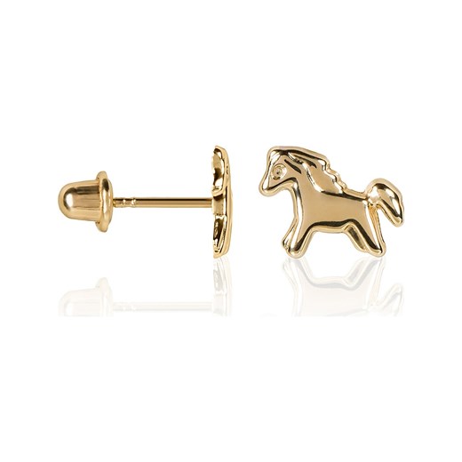 OR ÉCLAT Złote kolczyki-wkrętki  &quot;Poney doré&quot; ze sklepu Limango Polska w kategorii Zegarki - zdjęcie 169249550