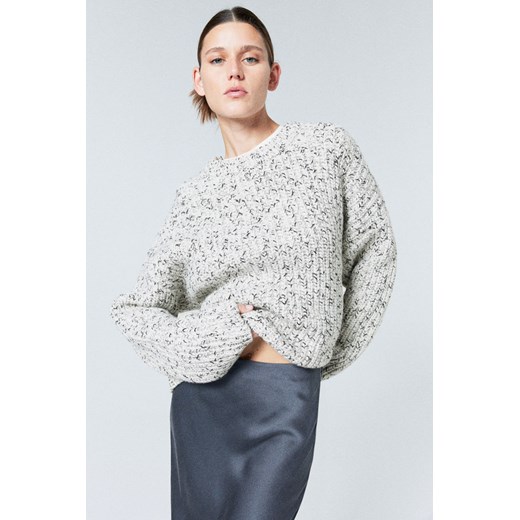 H & M - Sweter oversize z domieszką wełny - Biały H & M L H&M