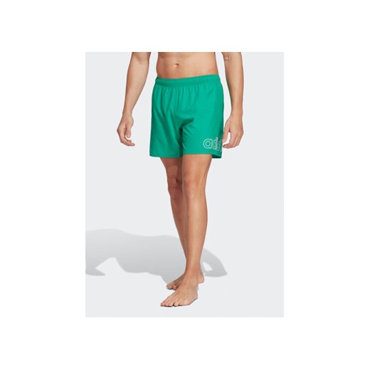 adidas Szorty kąpielowe Logo CLX Short Length Swim Shorts HT2125 Zielony Regular Fit ze sklepu MODIVO w kategorii Kąpielówki - zdjęcie 169253280
