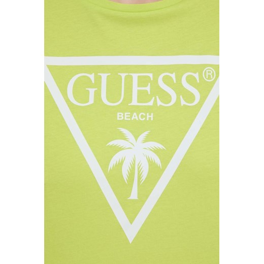 Guess t-shirt bawełniany kolor zielony Guess M ANSWEAR.com