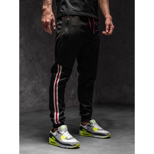 Czarne joggery dresowe spodnie męskie Denley K20025A1 XL okazja Denley