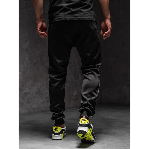 Czarne joggery dresowe spodnie męskie Denley K20025A1 XL Denley wyprzedaż