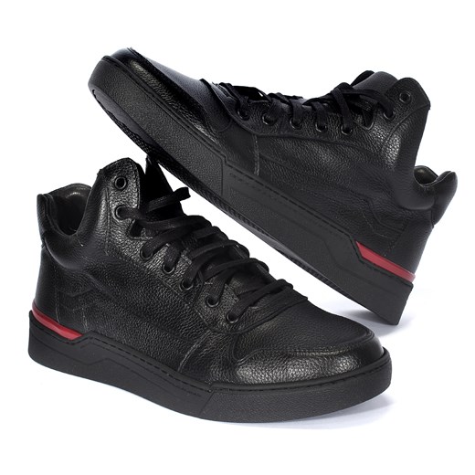 Czarne sneakersy BLACK ze sklepu Domenoshoes w kategorii Buty sportowe męskie - zdjęcie 169254281