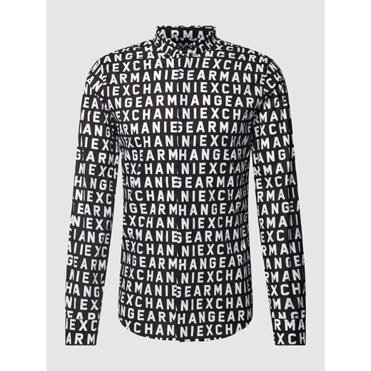 Koszula casualowa o kroju slim fit ze wzorem z logo na całej powierzchni model ‘ZNEAZ’ ze sklepu Peek&Cloppenburg  w kategorii Koszule męskie - zdjęcie 169255141