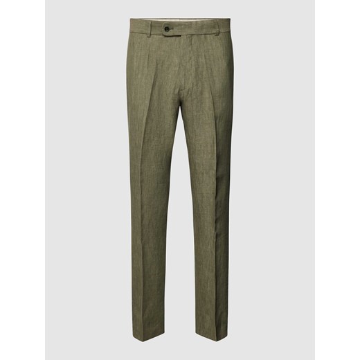 Spodnie do garnituru o kroju slim fit z lnu w kant model ‘Tomte’ ze sklepu Peek&Cloppenburg  w kategorii Spodnie męskie - zdjęcie 169255942