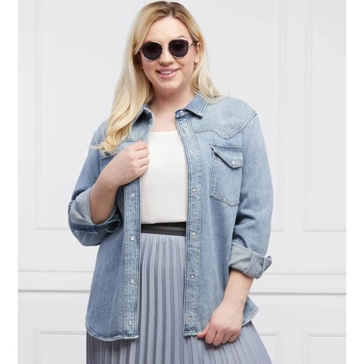 Persona by Marina Rinaldi Koszula FARRO Plus size | Regular Fit | denim Persona By Marina Rinaldi 48 Gomez Fashion Store wyprzedaż
