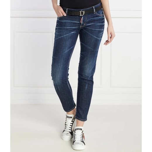 Granatowe jeansy damskie Dsquared2 z elastanu