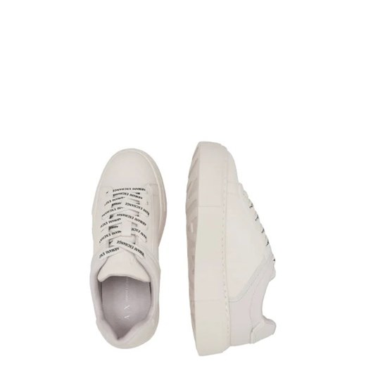 Buty sportowe damskie Armani Exchange na platformie białe sznurowane z tworzywa sztucznego