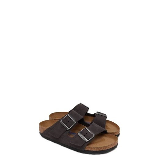 Klapki damskie brązowe BIRKENSTOCK płaskie z tworzywa sztucznego