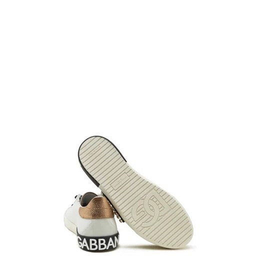 Trampki damskie Dolce & Gabbana sportowe białe ze skóry na wiosnę