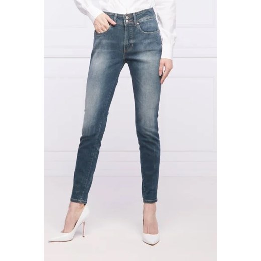 Jeansy damskie Guess granatowe z lyocellu