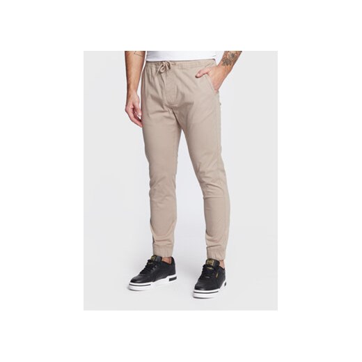 Solid Joggery 21103814 Beżowy Slim Fit Solid M MODIVO