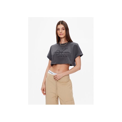 Calvin Klein Jeans T-Shirt J20J221048 Szary Relaxed Fit ze sklepu MODIVO w kategorii Bluzki damskie - zdjęcie 169284180