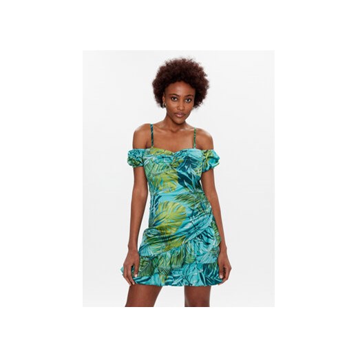 Guess Sukienka letnia Alva W3GK54 WD8G2 Zielony Slim Fit ze sklepu MODIVO w kategorii Sukienki - zdjęcie 169285194