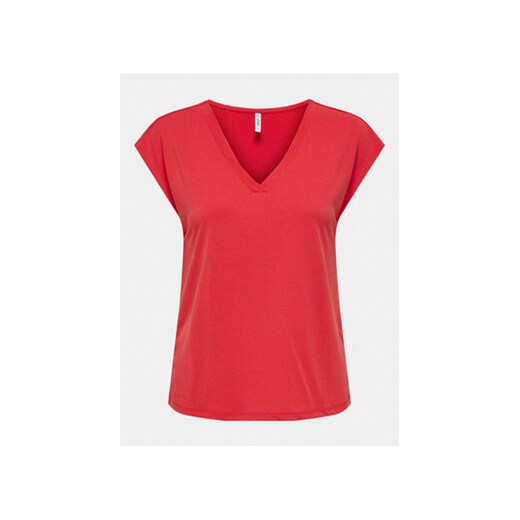 ONLY T-Shirt Free 15287041 Czerwony Regular Fit ze sklepu MODIVO w kategorii Bluzki damskie - zdjęcie 169285383