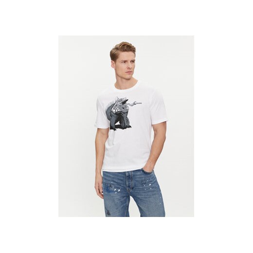 Hugo T-Shirt Dibeach 50513812 Biały Regular Fit ze sklepu MODIVO w kategorii T-shirty męskie - zdjęcie 169285410