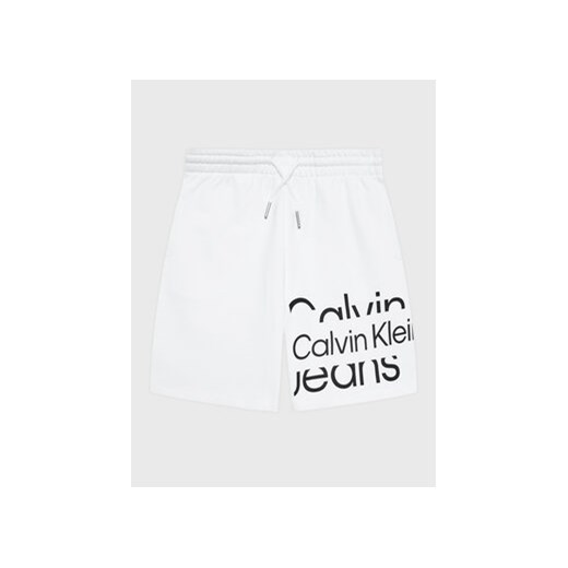 Calvin Klein Jeans Szorty sportowe Logo IB0IB01607 Biały Regular Fit 8Y okazja MODIVO
