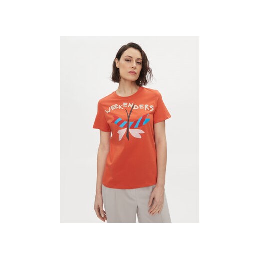 Weekend Max Mara T-Shirt Nervi 2415971051650 Pomarańczowy Regular Fit ze sklepu MODIVO w kategorii Bluzki damskie - zdjęcie 169287044