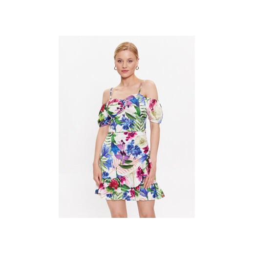 Guess Sukienka letnia Alva W3GK54 WD8G2 Kolorowy Slim Fit ze sklepu MODIVO w kategorii Sukienki - zdjęcie 169287660