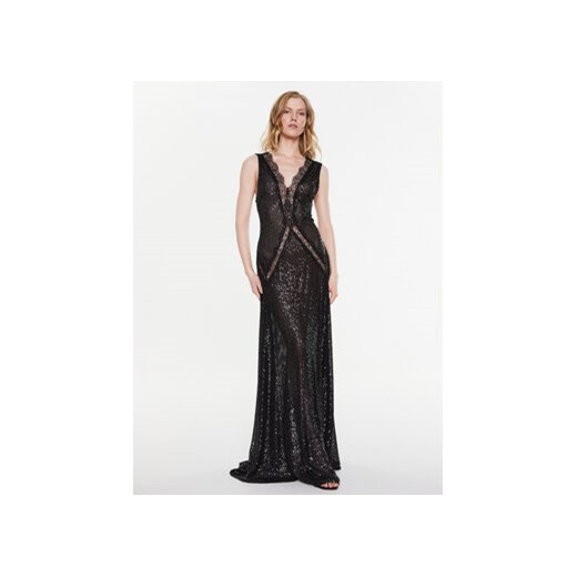 Elisabetta Franchi Sukienka wieczorowa AB-366-32E2-V740 Czarny Regular Fit ze sklepu MODIVO w kategorii Sukienki - zdjęcie 169287780