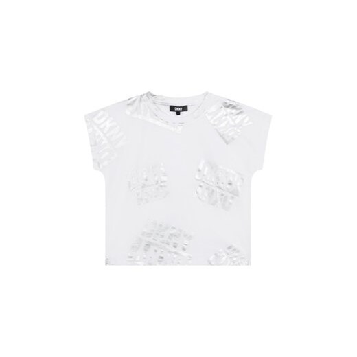 DKNY T-Shirt D35S77 D Biały Regular Fit ze sklepu MODIVO w kategorii Bluzki dziewczęce - zdjęcie 169287950