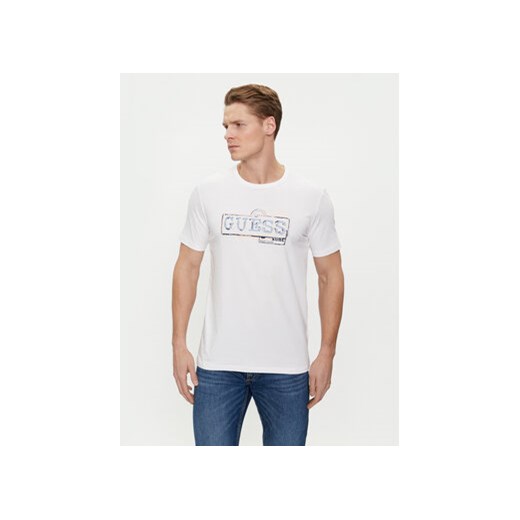 Guess T-Shirt M4GI26 J1314 Biały Slim Fit ze sklepu MODIVO w kategorii T-shirty męskie - zdjęcie 169287993