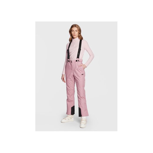 4F Spodnie narciarskie H4Z22-SPDN002 Różowy Relaxed Fit ze sklepu MODIVO w kategorii Spodnie damskie - zdjęcie 169288254