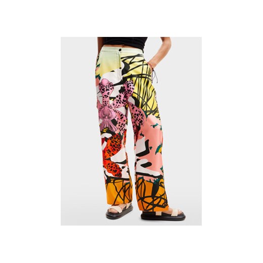 Desigual Spodnie materiałowe MONSIEUR CHRISTIAN LACROIX Ericeira 24SWPW27 Kolorowy Regular Fit ze sklepu MODIVO w kategorii Spodnie damskie - zdjęcie 169288754