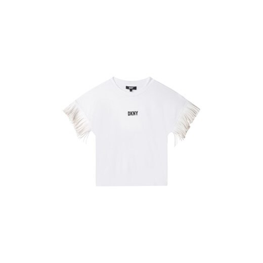 DKNY T-Shirt D35S78 S Biały Regular Fit ze sklepu MODIVO w kategorii Bluzki dziewczęce - zdjęcie 169289053