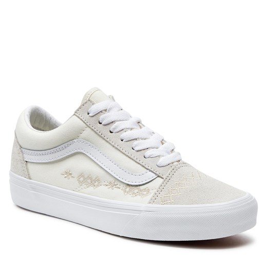 Trampki damskie Vans old skool białe sznurowane sportowe z tkaniny jesienne