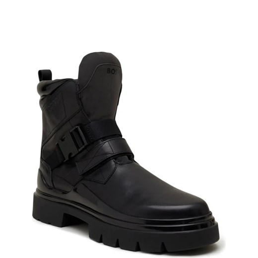BOSS BLACK Skórzane buty wysokie Chanan_Halb_ltbk ze sklepu Gomez Fashion Store w kategorii Buty zimowe męskie - zdjęcie 169295284