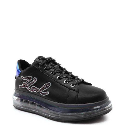 Czarne buty sportowe damskie Karl Lagerfeld skórzane sznurowane 